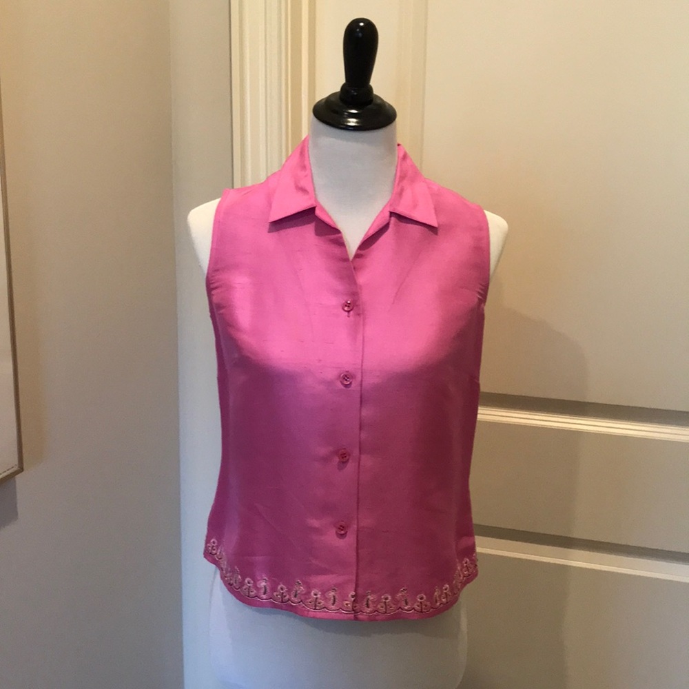 Ann Taylor Pink Silk Top